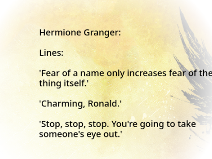 Narrator and Hermione