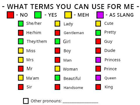 what terms can u use 4 me?
