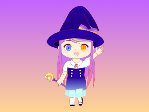 【ベクター絵】魔女っ娘