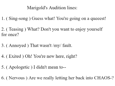 marigold auditions