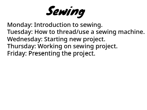 Week 1 Schedules for the Learning school