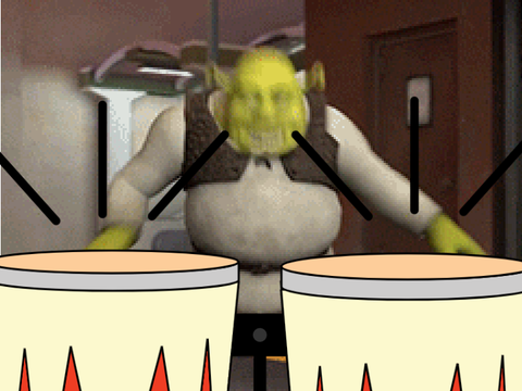 Shrek "AllStar" Song shrek playing the drums