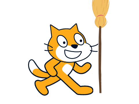 Hit Scratch Cat with a broom