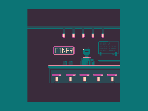 Cyber Diner Pixel Art