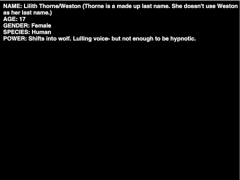 TAKEN- Lilith Thorne/Weston