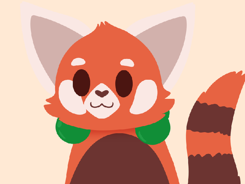 Red panda mouse-follower