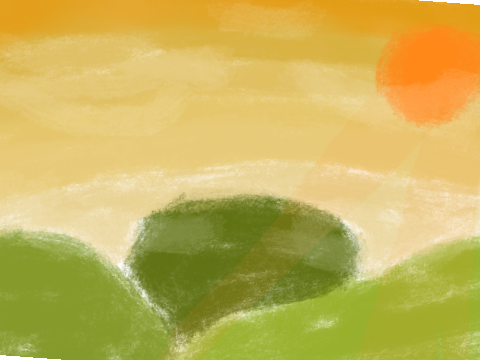 cloudy hills | messy art