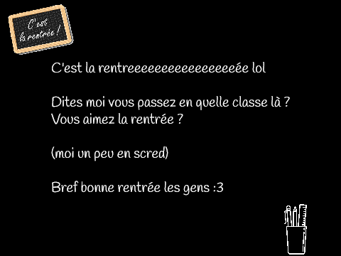 Aaaaaah c'est la rentréeeee