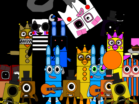 Numberblocks as FNAF 1 and 2 Characters remix