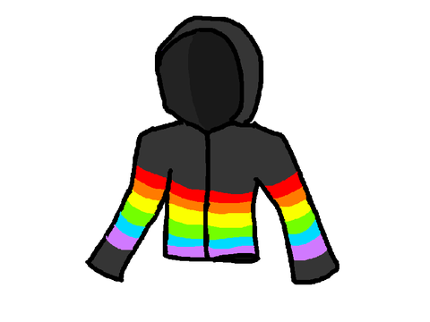 (Reshared, not new) Rainbow hoodie for @AshTheOddOne!