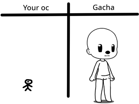 Give me a draw of your OC and I´ll do it in Gacha club!!! remix remix