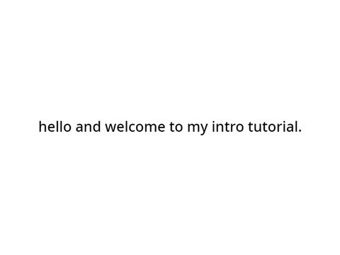 intro tutorial