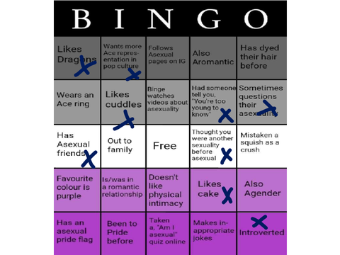 Asexual bingo!!!