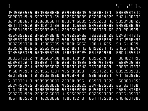 π 100万桁 1時間56分