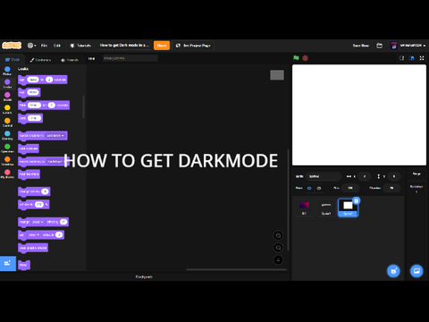 How to get Dark mode in scratch 