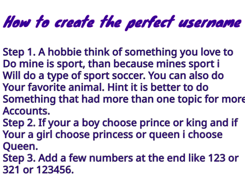 Username tutorial