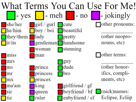 terms that y'all can use for me!