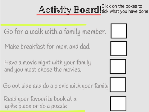 Activity board (mobile friendly)