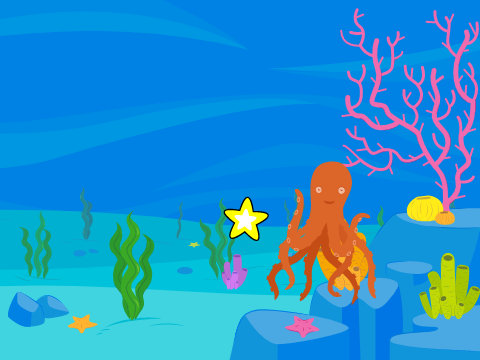 Help The Hungry Multicolored Octopus Catch The Starfish