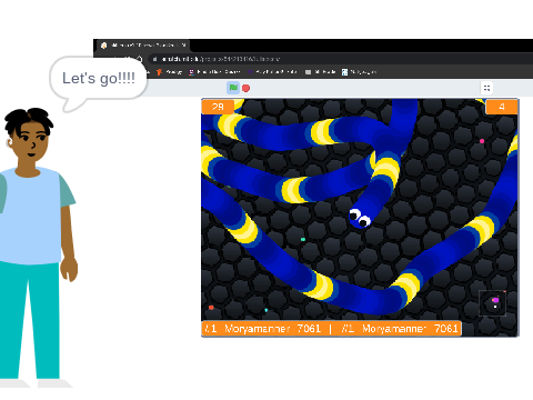 Me Hitting 7000 on Scratch Slither.io!