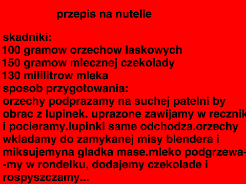 przepis na...nutellę