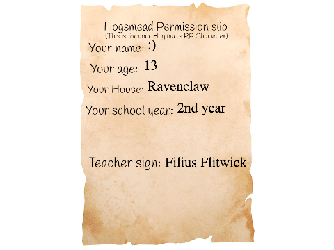 Hogsmeadе Permission slip