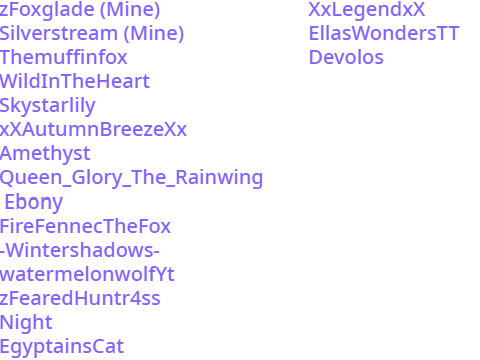 Sign your Wildcraft name