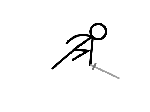 stick man running w/ sword