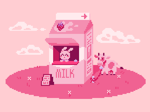 Strawberry Cow ✿ Pixel Art
