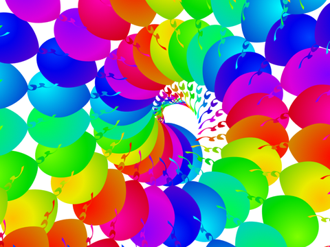 Rainbow Balloon Spiral