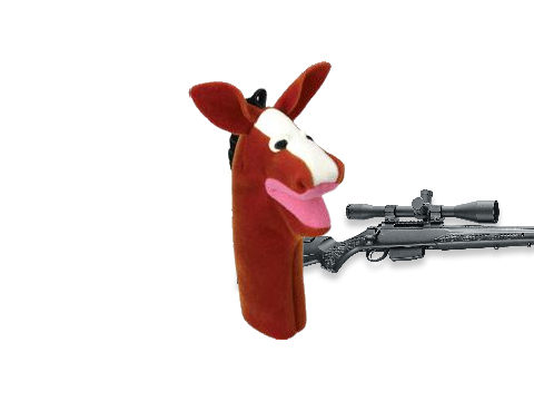 Horse Puppet with a sniper