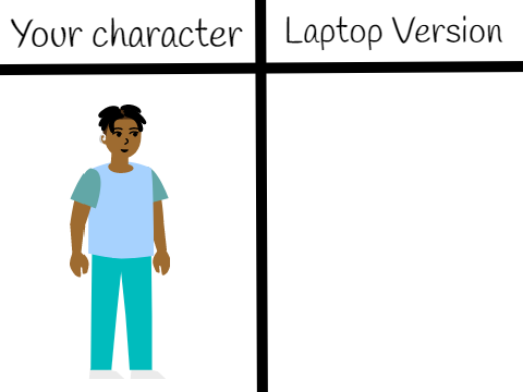 Add your character and I will turn it into a Laptop! 