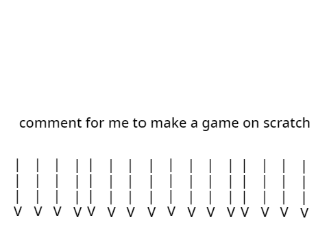 comment for me to make a game on scratch