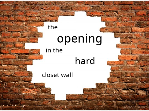 the opening in the hard closet wall~a poem about coming out