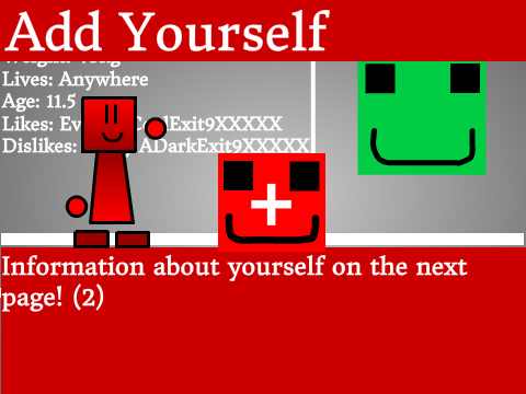 Add Information About Yourself On The Next Page! (2)