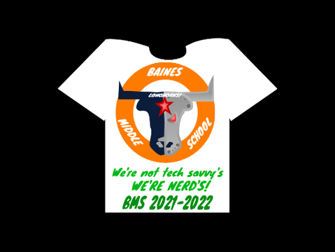 BAINES MIDDLE SCHOOL robotics club t-shirt design