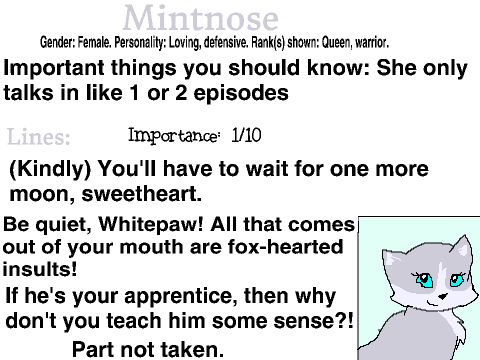 Mintnose audition!