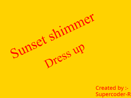 Sunset shimmer Dress up 