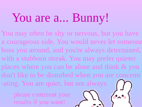 Animal personality quiz (edited version)