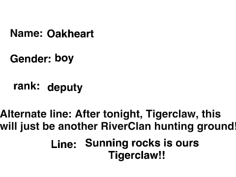 Warrior cat audditions - @fexlo for Oakheart