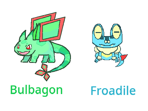 My first and second Pokemon fusions