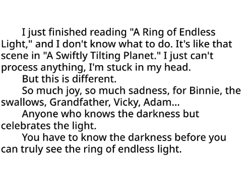 A Ring of Endless Light