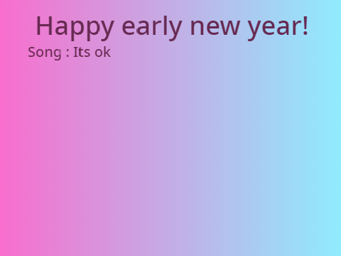 Happy early new year!