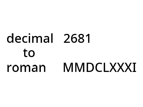 decimal to roman numeral