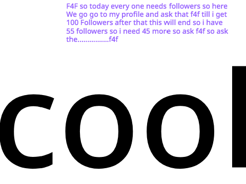 F4f ask now only till 100 followers 