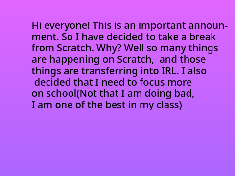 IMPORTANT ANNOUNCEMENT