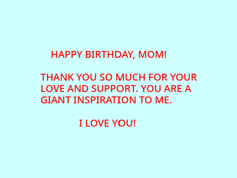 To My Mom