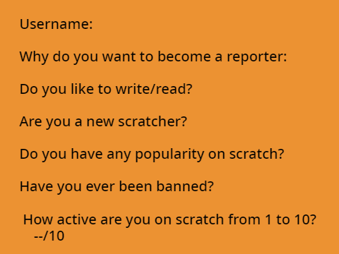 Sign up sheet for Scratch News!