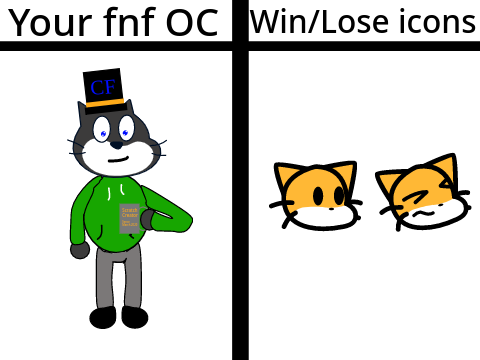 Give me your fnf OC and I'll make a Win/Lose icon for it remix