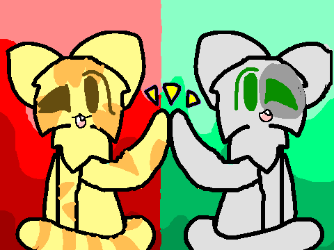 Lilacpaw and Smoothpaw highfive!